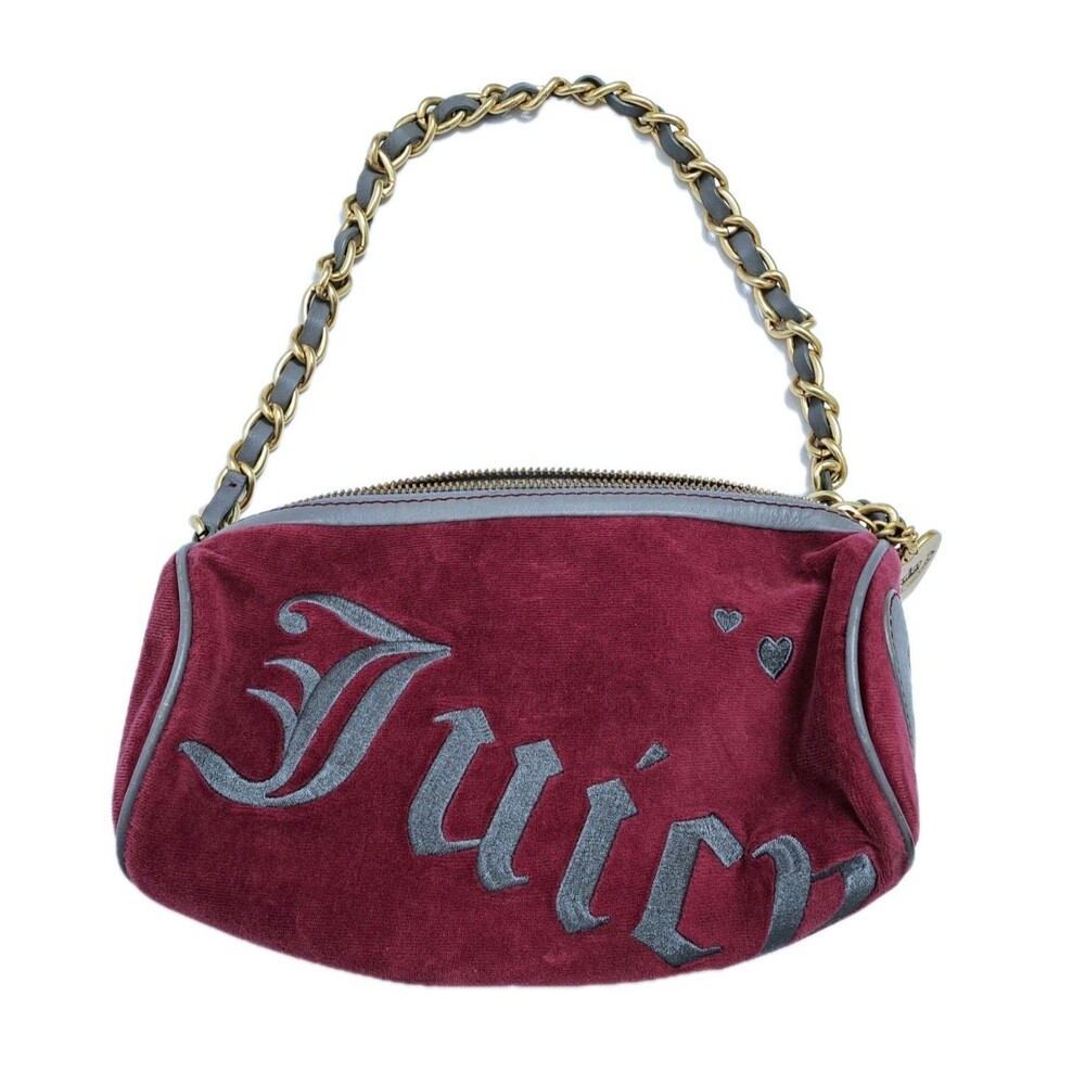 Vintage Purple Juicy Couture Purse Barrel Bag Handbag Y2K Velour